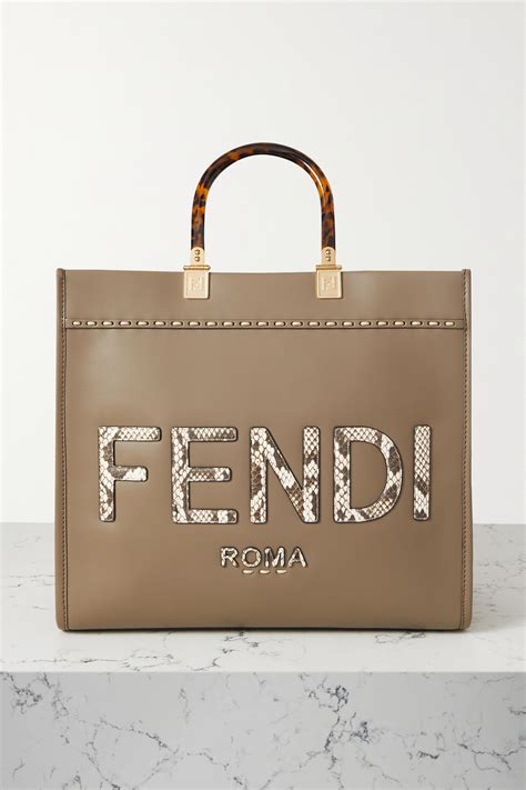 FENDI Sunshine Shopper large watersnake